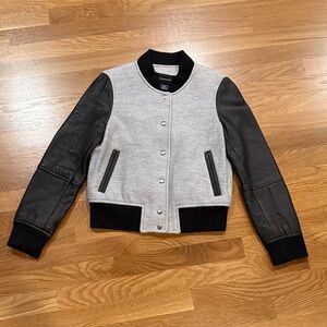 Club Monaco Varsity Jacket with leather sleeves
